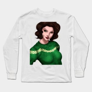 Lady in Green Long Sleeve T-Shirt